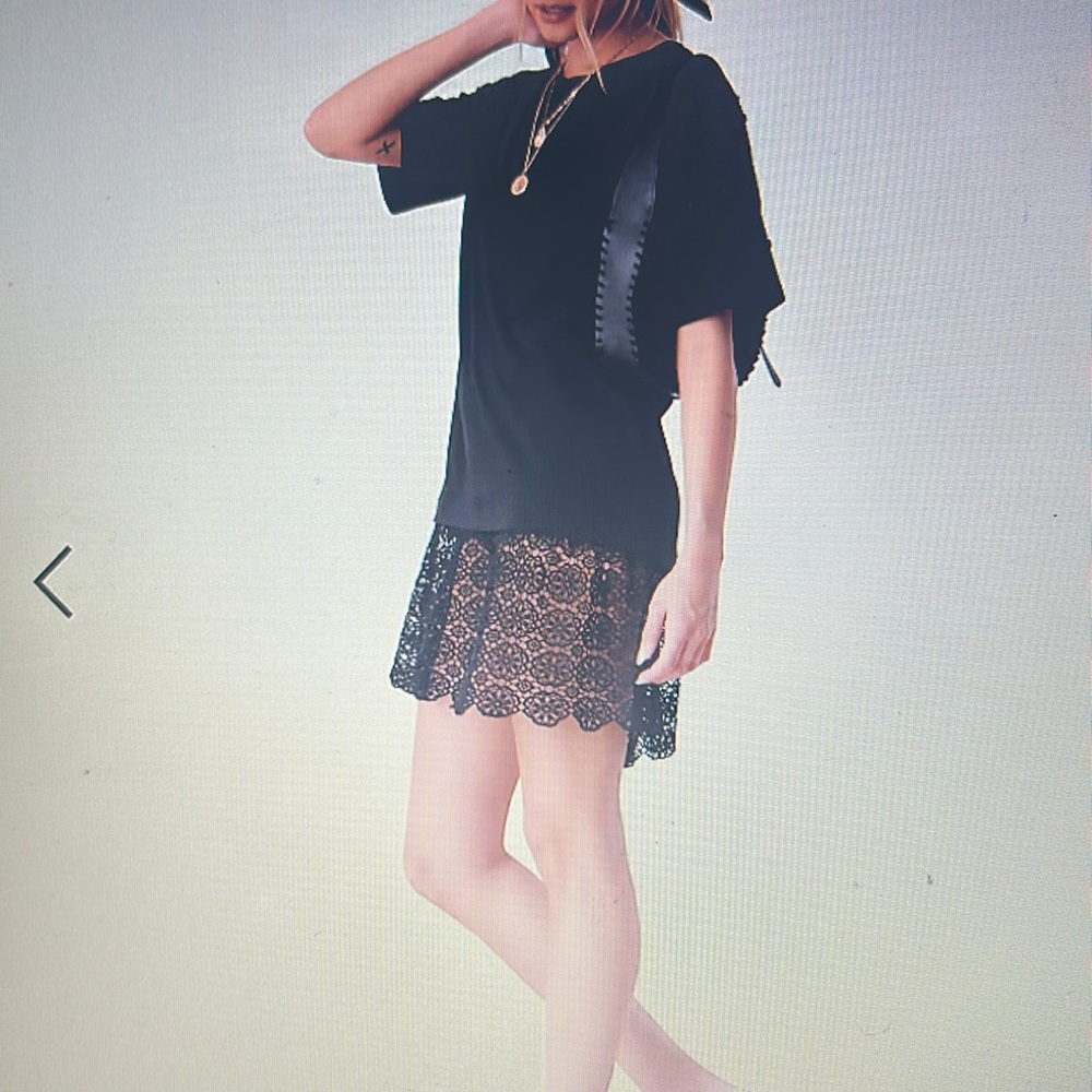 Wide Embroidered Black Net - Picture 5 of 6